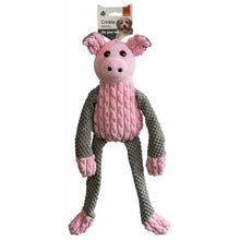 Load image into Gallery viewer, Fofos Pig Plush Dog Toy (Pink/Gray) (S)