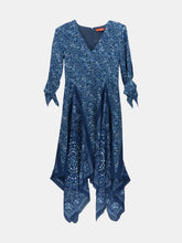 Load image into Gallery viewer, Altuzarra Women&#39;s Deep Teal 1/4 Sleeved Floral Silk Dress
