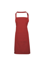 Load image into Gallery viewer, Ladies/Womens Colours Bip Apron With Pocket / Workwear (Pack Of 2) (Red) (One Size)