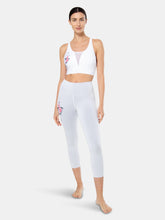 Load image into Gallery viewer, White Leggings With Tropical Print