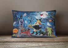 Load image into Gallery viewer, 12 in x 16 in  Outdoor Throw Pillow Littlest Witch&#39;s Halloween Party Canvas Fabric Decorative Pillow
