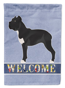 11 x 15 1/2 in. Polyester Cane Corso Welcome Garden Flag 2-Sided 2-Ply