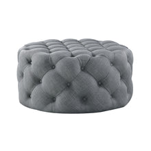 Load image into Gallery viewer, Alzbeta Linen Allover Tufted Round Cocktail Ottoman