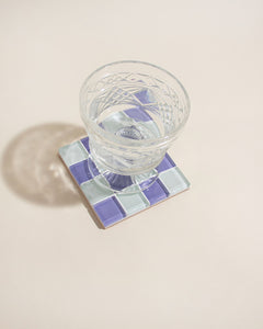 Glass Tile Coaster - Lavender Latte