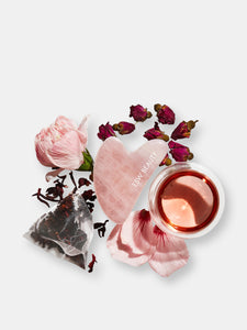 Hibiscus White Tea Rose Quartz Gua Sha