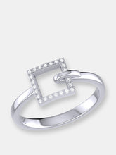 Load image into Gallery viewer, On The Block Square Diamond Ring In Sterling Silver