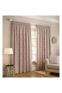 Paoletti Olivia Pencil Pleat Curtains (Blush Red) (90in x 90in)