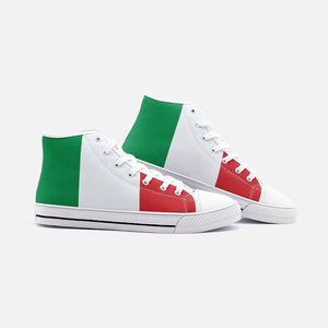 Italy  Unisex High Top Canvas Shoes