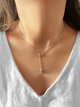 Load image into Gallery viewer, Shooting Star Moon Crescent Diamond Necklace In Sterling Silver