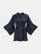 Load image into Gallery viewer, Juno Kimono Top / Black Silk