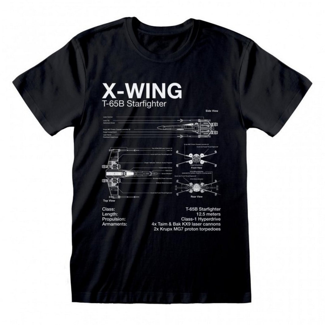 Star Wars Unisex Adult X-Wing T-Shirt (Black)