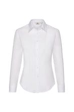 Load image into Gallery viewer, Fruit Of The Loom Ladies Lady-Fit Long Sleeve Oxford Shirt (White)