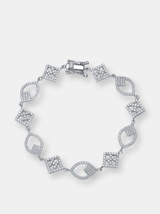 .925 Sterling Silver Cubic Zirconia Pave set Bracelet