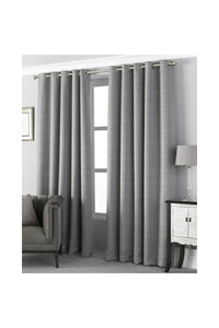Riva Home Pendleton Ringtop Eyelet Curtains (Graphite) (90 x 90in)