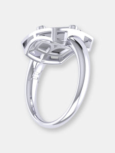 Gemini Twin Moonstone & Diamond Constellation Signet Ring In Sterling Silver