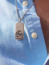 Load image into Gallery viewer, Breaking Waves Sterling Silver Blue Sapphire &amp; Topaz Stone Tag