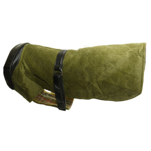 Vital Pet Products Corduroy And Leather Dog Coat (Green) (20in)