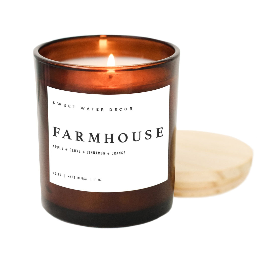 Farmhouse Soy Candle 11 oz - Amber Jar