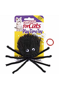 Classic Black Furry Spider Cat Toy (May Vary) (3in)