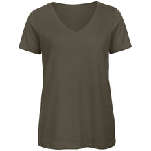 Load image into Gallery viewer, B&amp;C Womens/Ladies Favourite Organic Cotton V-Neck T-Shirt (Khaki)