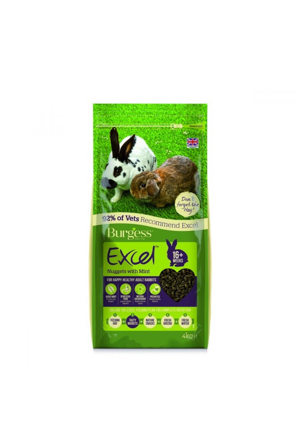 Burgess Excel Adult Rabbit Food Nuggets With Mint (May Vary) (8.8lb)