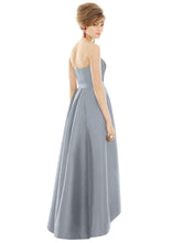Load image into Gallery viewer, Strapless Satin High Low Dress with Pockets - D699
