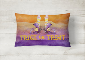 12 in x 16 in  Outdoor Throw Pillow Halloween Trick Witches Feet Canvas Fabric Decorative Pillow