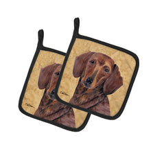 Load image into Gallery viewer, Dachshund Wipe your Paws Pair of Pot Holders