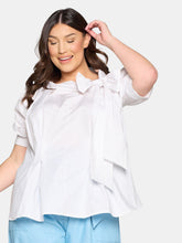 Load image into Gallery viewer, Poplin Ribbon Blouse