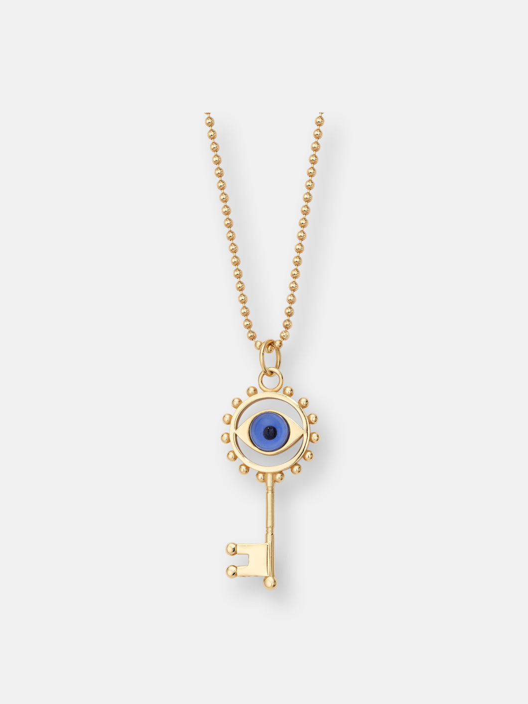 Evil Eye Cabochon Key Necklace
