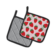 Load image into Gallery viewer, Strawberries on Pink Pair of Pot Holders