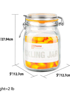 34 oz. Glass Pickling Jar with Wire Bail Lid and Rubber Seal Gasket