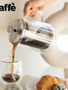 Kaffe KF1010 French Press Coffee Maker. Double-Wall Borosilicate Glass. (27oz / 0.8L) 6-cups
