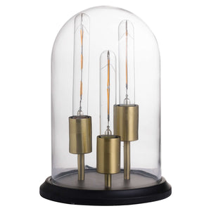 Hill Interiors Vintage Industrial Triple Glow Lamp (UK Plug) (Black/Brass) (One Size)