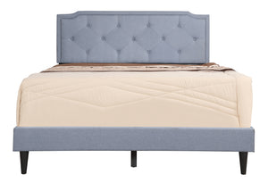 Deb Jewel Blue Tufted Full Panel Bed