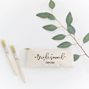 Bridesmaid Personalized Cotton Canvas Pencil Case and Travel Pouch