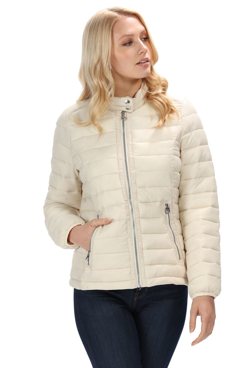Womens/Ladies Kallie Full Zip Jacket - Light Vanilla/Silver