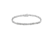Load image into Gallery viewer, Sterling Silver Diamond X-Link Tennis Bracelet