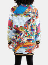 Load image into Gallery viewer, Long Asian Print Bomber Jacket