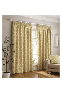 Paoletti Olivia Pencil Pleat Curtains (Citrus Yellow) (46in x 54in)