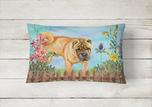 Load image into Gallery viewer, 12 in x 16 in  Outdoor Throw Pillow Shar Pei Spring Canvas Fabric Decorative Pillow