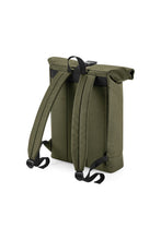 Load image into Gallery viewer, BagBase Unisex Recycled Roll-Top Backpack (Military Green) (One Size)