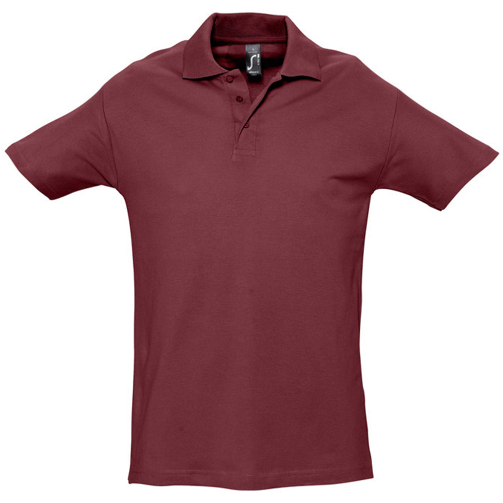 SOLS Mens Spring II Short Sleeve Heavyweight Polo Shirt (Burgundy)