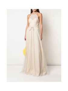 Halter Tulle Draped Gown