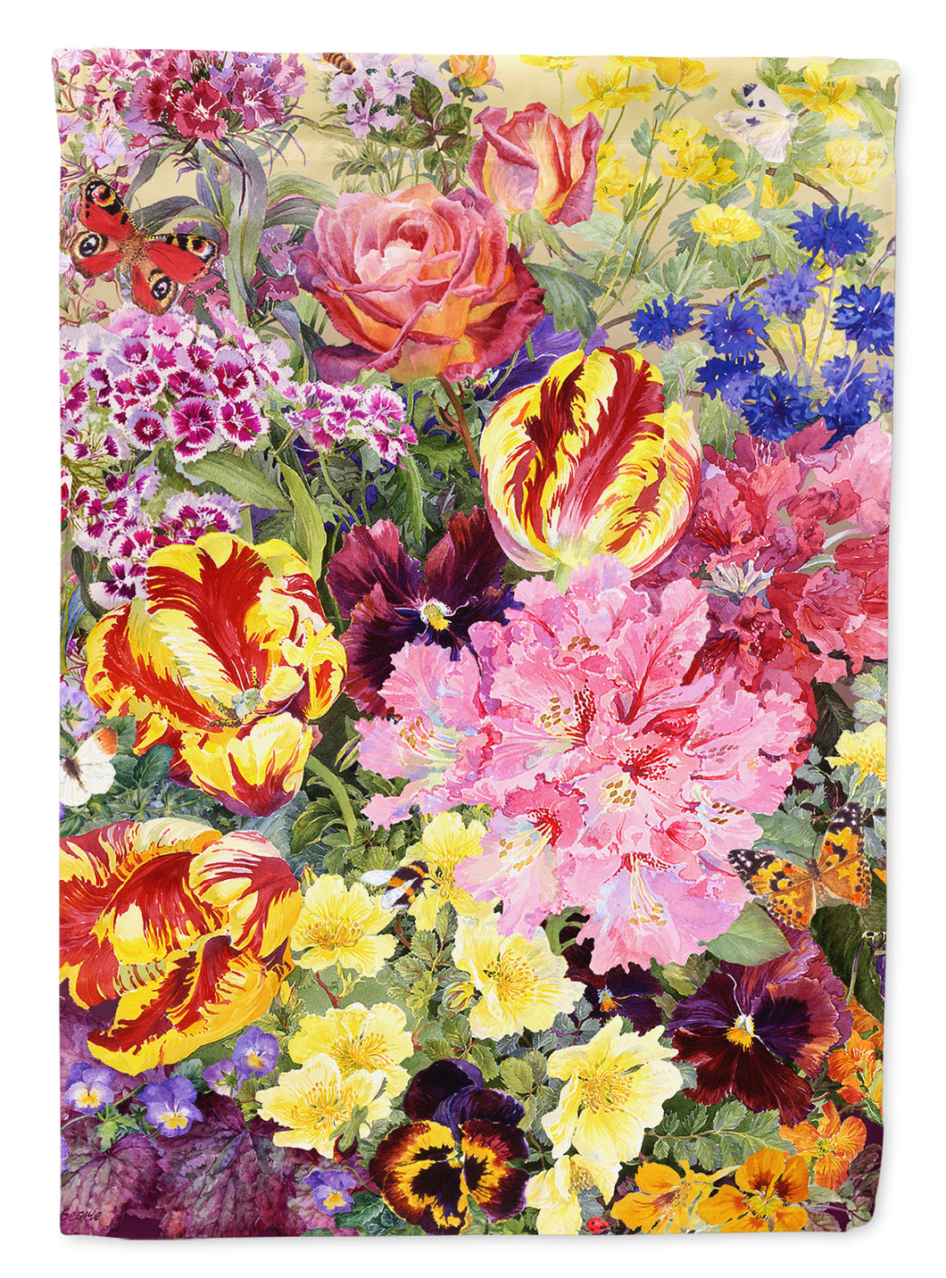Summer Floral By Anne Searle Garden Flag 2-Sided 2-Ply
