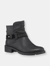 Load image into Gallery viewer, Moto Black Ankle Bootie