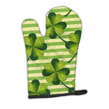 Load image into Gallery viewer, Watercolor Shamrock Stripes Oven Mitt