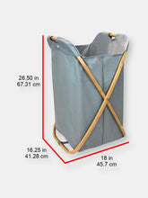 Load image into Gallery viewer, Oceanstar Bamboo Folding X-Frame Laundry Hamper Sorter