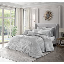 Load image into Gallery viewer, Grace Living - Tova Velvet 8pc Comforter Set With 2 Pillow Shams, 2 Euro Shams, 3 Decorative Pillows, 1 Comforter