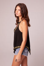 Load image into Gallery viewer, Instant Karma Black Embroidered Handkerchief Top